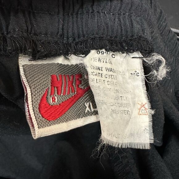 Vintage Nike Pants Womens Size XL Black Windbreaker Drawstring Joggers Zipper - Picture 7 of 8